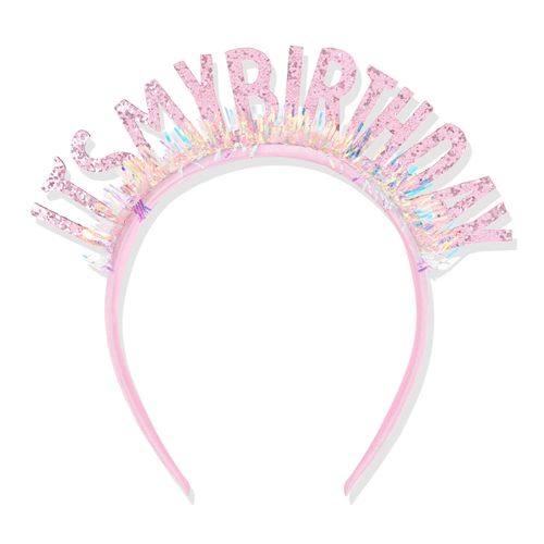 CAVETEE Birthday Crown for Women，Birthday Headband for Girls Birthday Girl Headband，Birthday Crown Adult Woman, IT's MY BIRTHDAY Headband for Girls Happy Birthday Decorations (Pink)