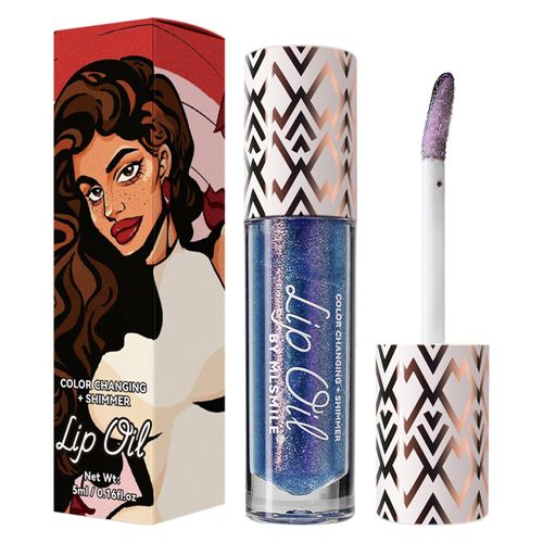 Qawnfy Boss Up Color Changing Lip Oil, Shimmering Temperature Color Changing Lip Gloss Tinted Lip Stain, Long Lasting Nourishing Moisturizing Lip Glow Oil for Lip Care (04#)