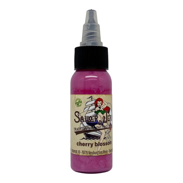 REACH-konforme Sailor Jerry Tattoofarbe Cherry blossom 30 ml. Deutsche Tattootinte, Made in GERMANY und mit Zertifikat, Tätowierfarbe, Tattoo Ink, deutsche Tattoofarbe, Vertrieb durch HAN-SEN GmbH