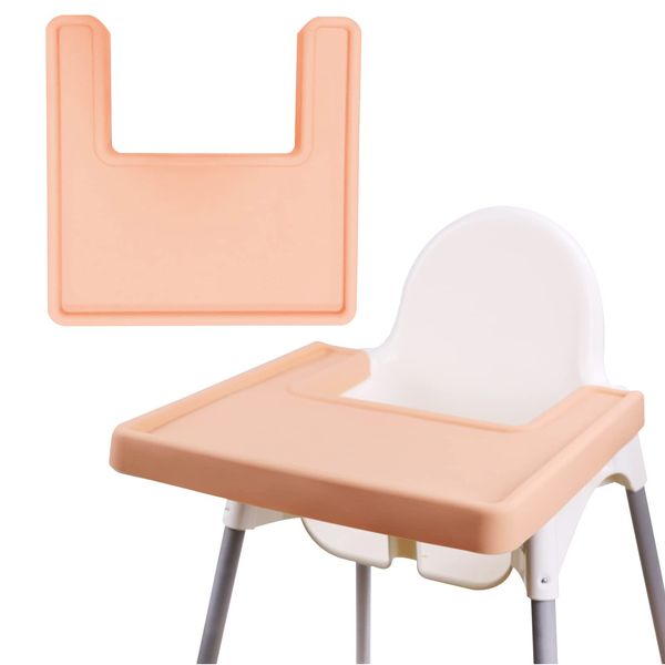 High Chair Placemat, Durable for IKEA High Chair Placemat, All-Inclusive Dining Chair Cushion, Clean and Hygienic, Suitable for IKEA Antilop Highchai, for Toddlers and Babies (Apricot)