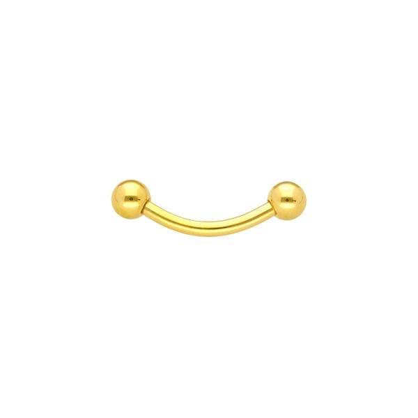 OTHER Piercing Augenbrauen Banane Titan Curved Barbell Piercing Lippenpiercing Augenbrauenpiercing Damen Herren Labret Septum Ring Helix Rook Ohr Schmuck Piercings Gold 1,2x6x2,5 mm
