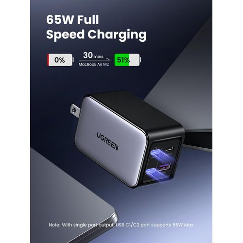 UGREEN 65W USB C Charger Block - Nexode 4-Port GaN Charger Type C, Fast Charging for MacBook Pro/Air, iPhone, iPad Pro, Galaxy S24/S23, Pixel 8, Steam Deck