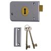 Rim Deadlock, 108mm Case Width, Matt Black, 2 Keys, Reversible for Internal and Low Security Doors