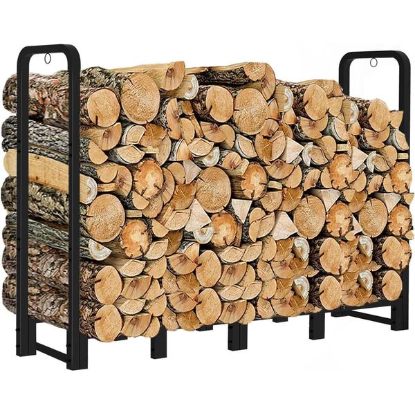 Artibear Firewood Rack Stand 6ft Heavy Duty Logs Carrier Holder for Outdoor Indo