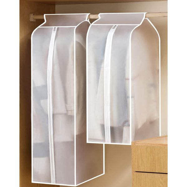 FALOFALO Hanger Rack Cover, Clothes Cover, Large Capacity Storage, Dustproof, Insect Repellent, Closet, Clothes Storage, Set of 2 (35.4 x 43.3 inches (90 cm + 110 cm)