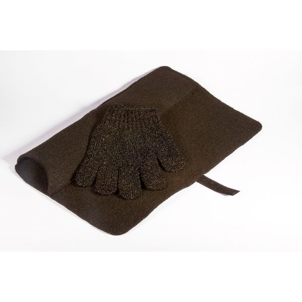 Mateque Black Heatproof Mat & Heat Proof Heat Resistant Protection Glove For Hair Straighteners/Wands Tongs