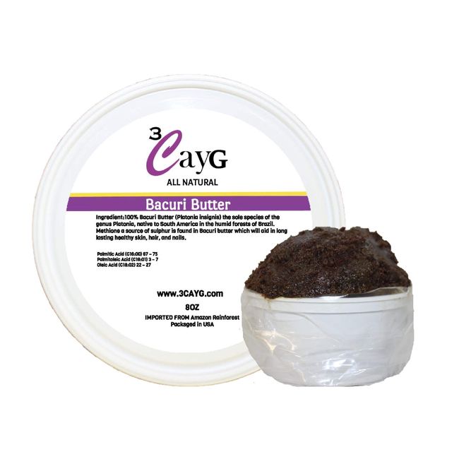 3CayG 8oz Bacuri Butter Raw Unrefined for Skin and Hair Nourishment