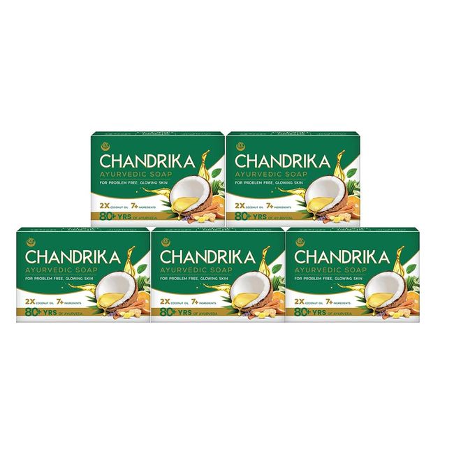 Chandrika Ayurvedic Soap 75g (Pack of 5)