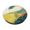 Sassy Southern Charm & Grace Whimsical & Fun Yellow & Aqua Nature Elements Pattern on Black PopSocke