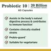 Probiotics by Nature's Bounty, Ultra Strength Probiotic 10, Immune Health & Digestive Balance, 60 Capsules