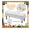 3 Pcs Kids Coloring Tablecovers Giant Activity Drawing Poster CONSTRUCTION VECH