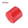 sourcing map 10pcs Rubber End Caps 39mm ID Vinyl Round End Cap Cover Screw Thread Protector Red