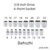Dahszhi Shallow Socket 3/8 Inch Drive 7mm 6 Point -5pcs