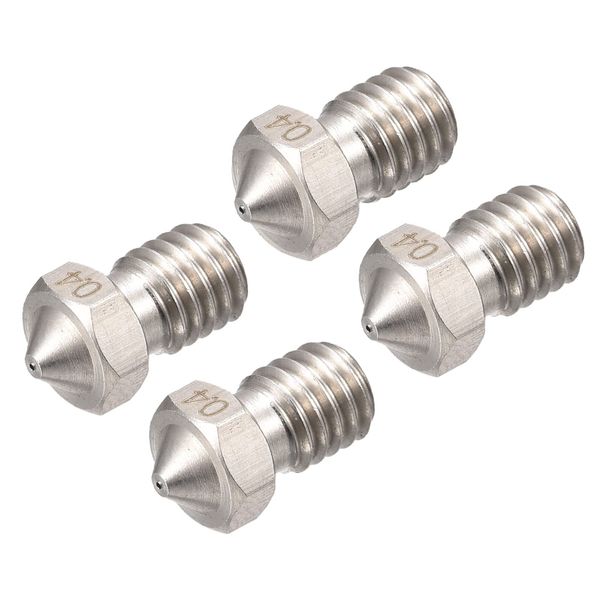 DMiotech 4pcs 0.4mm 3D Printer Nozzle Stainless Steel Nozzle for V5 V6 Extruder 1.75mm Filament