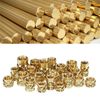sourcing map 30 Pcs M5 Brass Knurled Threaded Insert M5x9.5mm, OD 7mm Heat Set Insert Embedment Nuts