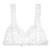 Satini Sissy Frilly Lace Fitted Satin Bralette (White, M)