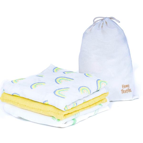 Homy Textiles Muslin Cloths for Baby, Unisex Muslin Burp Cloths for New Borns, Soft, Breathable, and Absorbent Pure Cotton Muslin Squares, Ideal Baby Cloth, Washcloth, 80 x 80 cm, 3-Pack