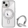 ZENIX DESIGN TECH iPhone 16 Case, MagSafe Compatible with Ring, Smartphone Ring, Stand, Sparkle, Shockproof, ZX-Sparkledge (Silver)