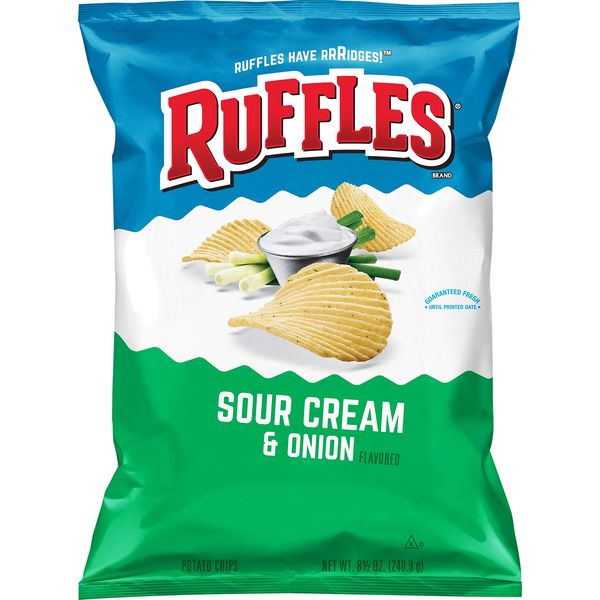 Ruffles Sour Cream & Onion Flavored Potato Chips, 8.5 Ounce