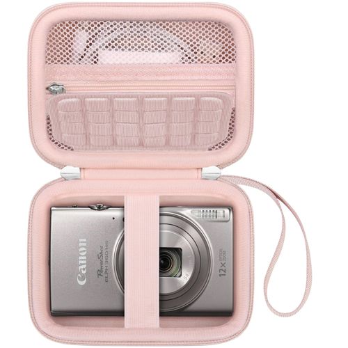 Canboc Carrying Case for Canon PowerShot ELPH 360 Digital Camera, Mesh Pocket fit Cable, Batteries, Pink (Case Only)