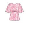 New Look Sewing Pattern N6656 Misses' Top with Optional Black Opening & Flared Sleeves