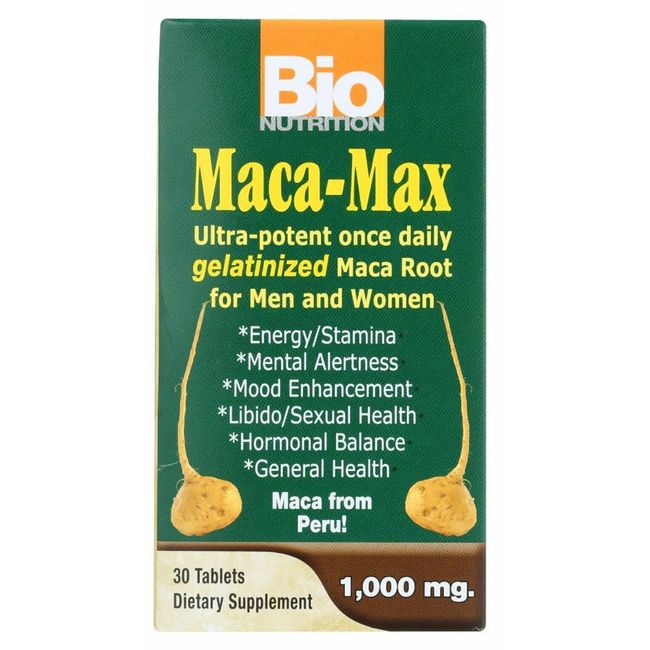 Bio Nutrition Maca-Max Ultra-Potent 1000mg 30 Tablets PACKAGING MAY VARY 10/2028