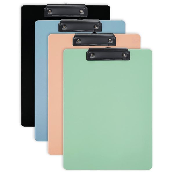 Ysenchan Plastic Clipboards (Set of 4), Multiple Color Clip Board with Metal Clip, Clip Boards for Doctor, Nurse, Teacher, Student, Clerk