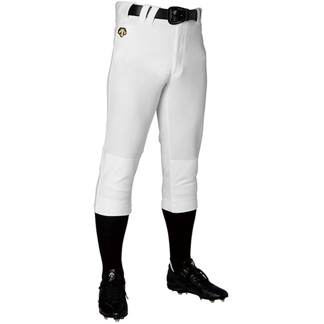 Descente DB-1018PB Men's Baseball Uniform Pants, Regular Fit, Double Reinforced Pants, S White