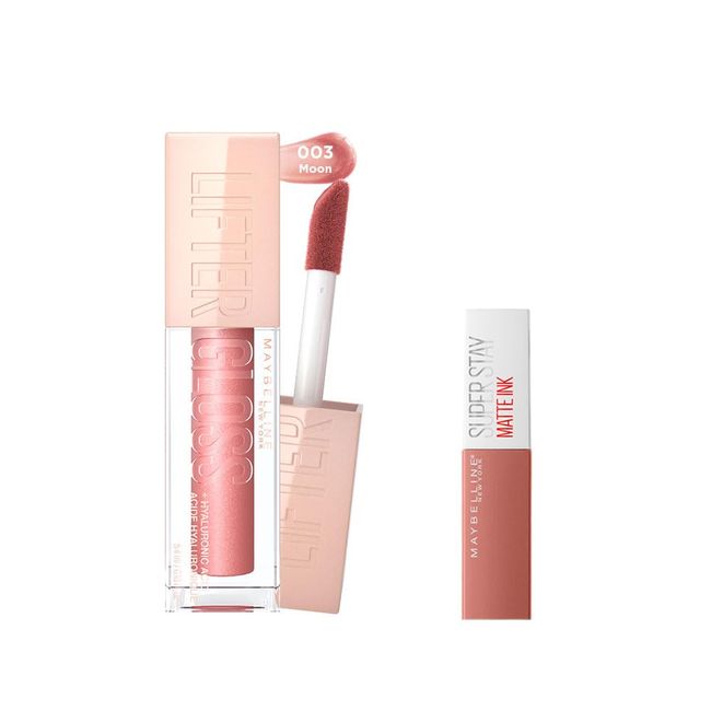 Maybelline New York Lifter Gloss Nemlendirici Dudak Parlatıcısı 003 Moon & Mini Super Stay Matte Ink Likit Mat Ruj 65 Seductress Makyaj Seti