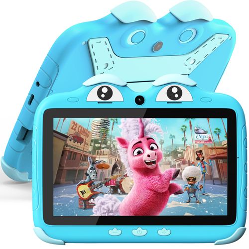 Kids Tablet for Kids 3-7 7'' Toddler Tablet for Toddlers Android Kids Tablets 32G Kids Tablets for Kids WiFi Children's Tablet with Parental Control Shockproof Case Support YouTube Netflix (Blue)