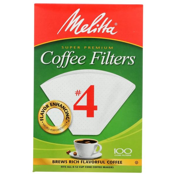 Melitta 624102 #4 White Coffee Filters 100 Count