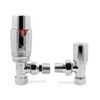 Angled Chrome Thermostatic Radiator Towel Rail Valves