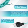 Zookpr Shielded Ethernet Patch Panel Bond Ground Extension Cord Neutral Grounding Bonding Plug Cable NEMA 5-15P 3 Prong Plug (6.6FT)