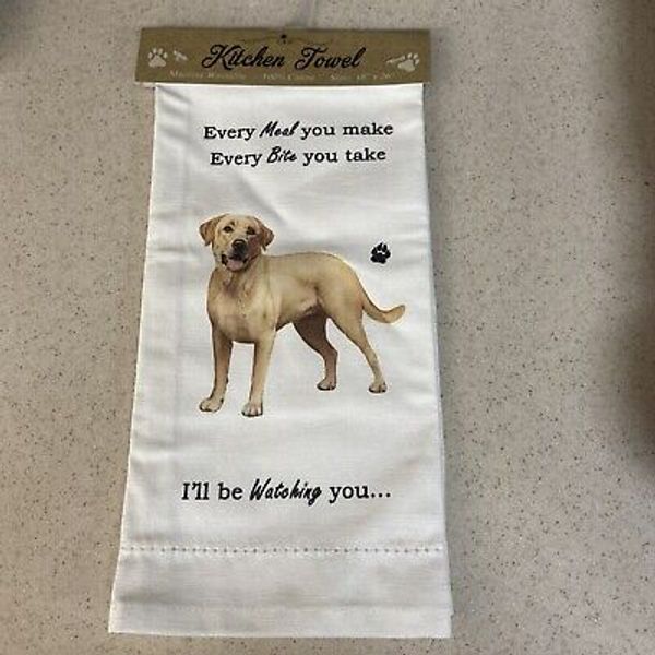 Yellow Labrador Dog Kitchen Towel. Soft Highly Absorbent Gifts 18"×26"