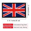 EmWoot 2PCS British UK United Kingdom Flag Patch Embroidered Morale Patch Hook and Loop(Black Border)