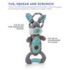 Charming Pet Scrunch Bunch Bunny Interactive Plush Squeaky Dog Tug Toy