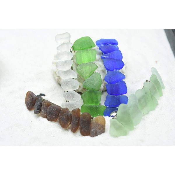 Gorgeous Collection of 5 Sea Glass French Barrette Hair Clips, Set of 5 Includes Blue Sea Glass, Green Sea Glass, Aqua Sea Glass, Brown Sea Glass, and Frosted White Sea Glass Hair Clips