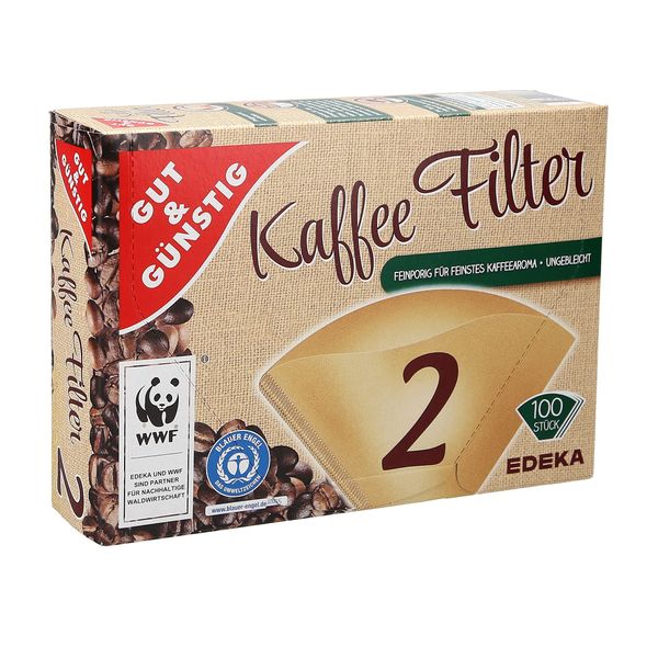 GUT&GÜNSTIG Pack of 100 Coffee Filters Size 2 Filter Bags 1 x 2