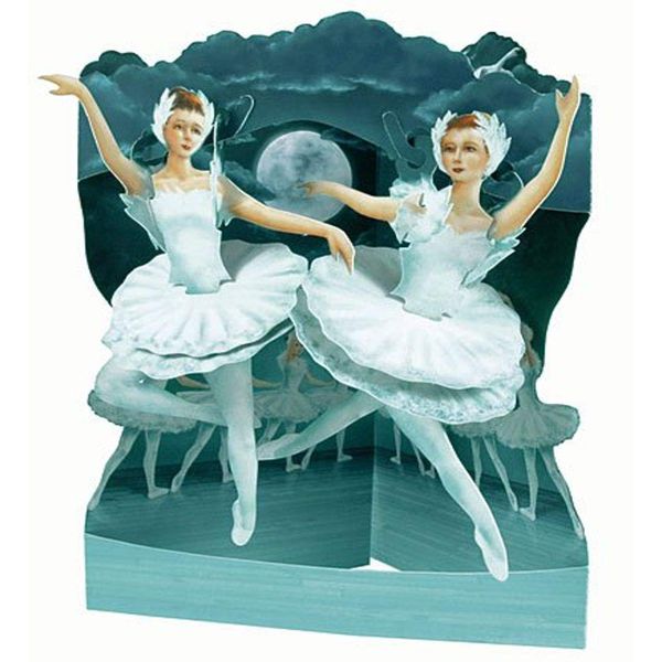 Santoro Interactive 3D Swing Greeting Card, Swan Lake