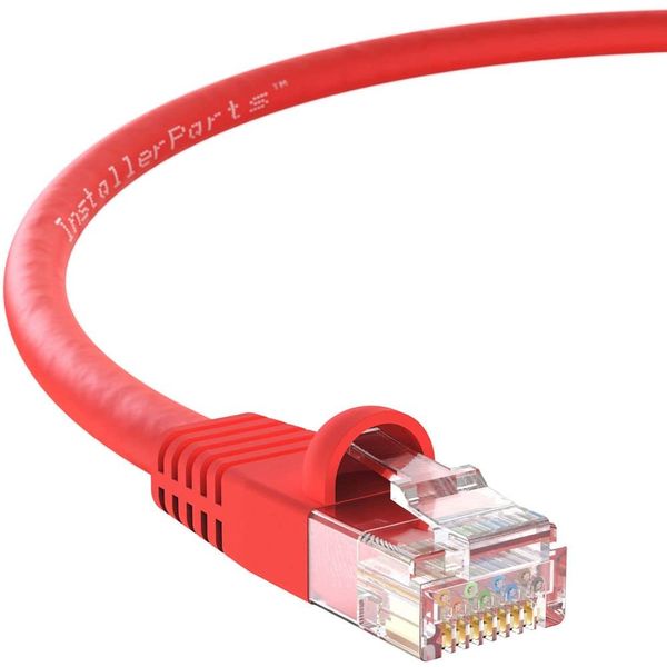 InstallerParts CAT6 Cable UTP Booted [Red] - [3 FT] - [10 Pack] - Professional Series - 10Gbps, Cat6 Patch Cable, Cat 6 Patch Cable, Cat6 Ethernet Cable, Network Cable, Internet Cable