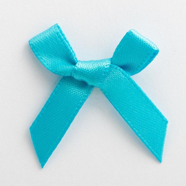 Italian Options Satin Craft Bows 100-Piece Pack, 3 cm Bow Width, Turquoise