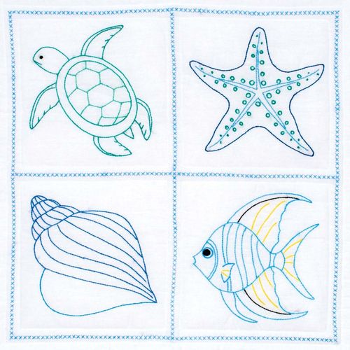 Jack Dempsey Needle Art Beach 18" Quilt Blocks