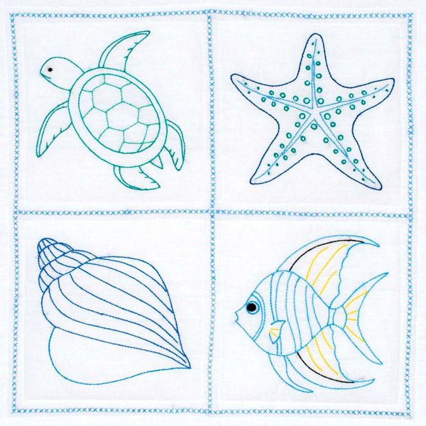 Jack Dempsey Needle Art Beach 18" Quilt Blocks