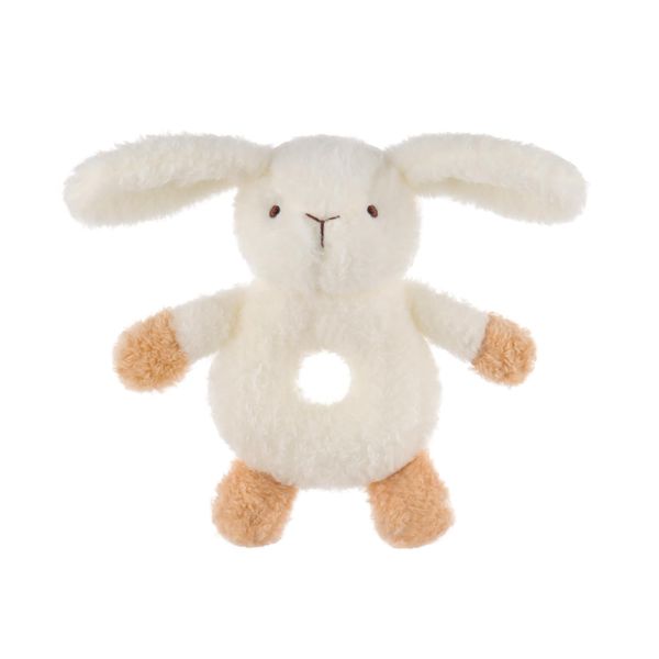 Apricot Lamb Baby Bunny Rabbit Soft Rattle Toy, Plush Stuffed Animal for Newborn Soft Over 0 Months (Brown Bunny, 6 Inches)