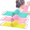 TENQUAN 3 Pieces Exfoliating Net African Sponges Bath Sponge Exfoliating Body Scrubber Shower Scrubber Skin Smoother for Men & Women Clean and Clear Exfoliating Daily Wash (Pink Green Yellow)
