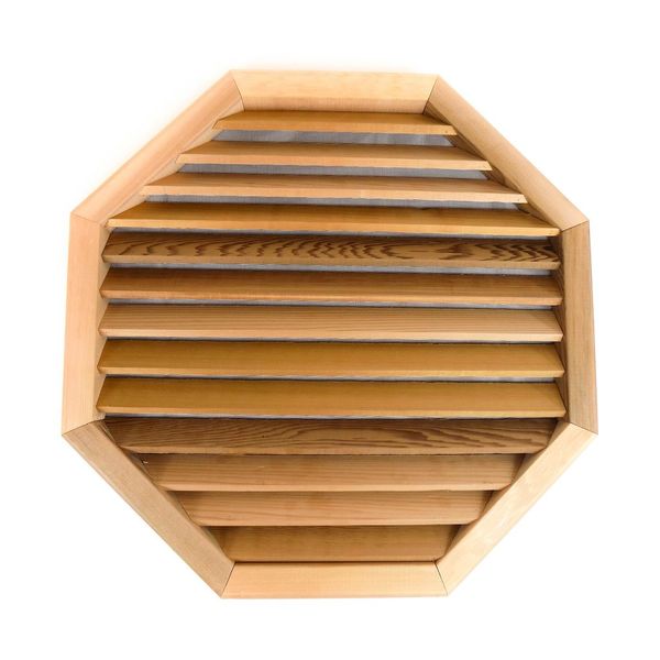 Miller Shingle Octagon Clear Cedar Vent, Flush Mount - 24 inch x 24 inch