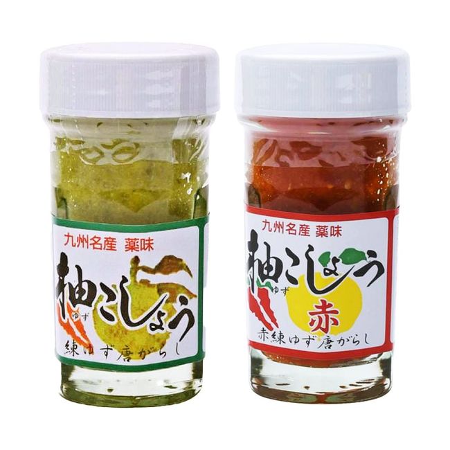 Kabosu Honke Yuzu Pepper, Red and Blue, 2 Pieces Set, 2.1 oz (60 g) each