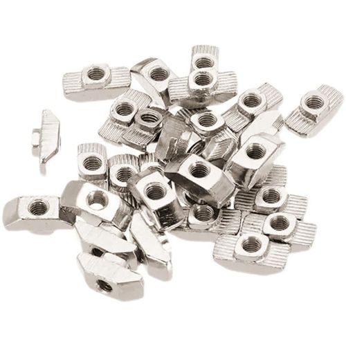3030 Series M6 T Nuts T-Slot Nut Hammer Head Fastener -Plated Carbon Steel Sliding T Nuts for Aluminum Profile,50Pcs