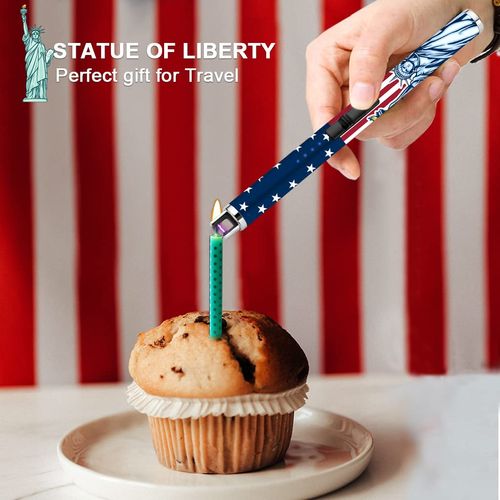SUPRUS Electric Lighter Candle Lighter USB Type C Rechargeable Lighter with LED Battery Display and Safety Switch Windproof Best Souvenir for Independence Memorial and Veterans Day (Statue of Liberty)