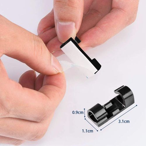ALBOYI 40 Pack Cable Clips Car Dash-Cam PC Wire Management Home Office Adhesive Cable Organizer, No Drilling & No Screw(Black)